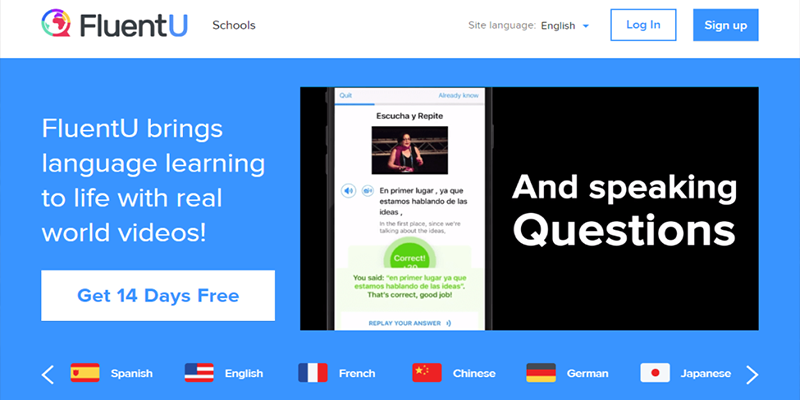 اپلیکیشن آموزش زبان FluentU